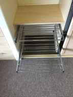 Slide-out wire shoe racks front view