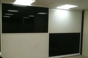 Extra wide black and white glass doors with white frames