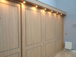 Lidded 4 door wardrobe with our split oxford design with customers own lighting